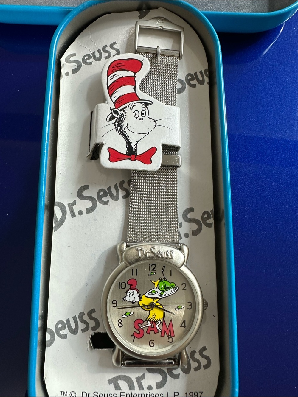 Dr. Seuss Silver Mesh Strap Watch with Red & Yellow Character Dial